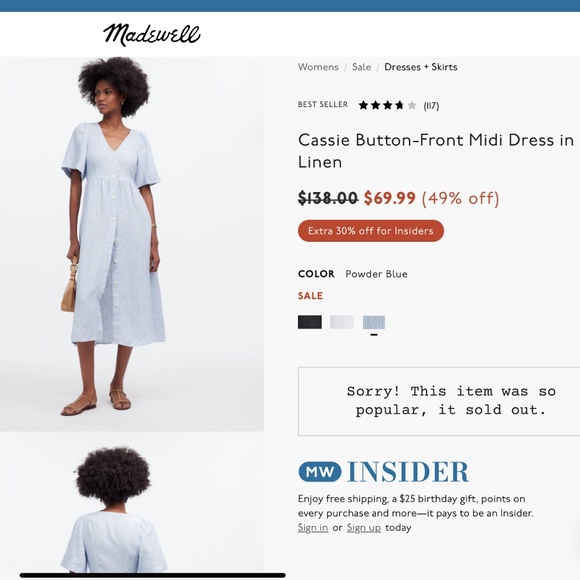 Cassie Button-Front Midi Dress in Linen - Picture 6 of 10